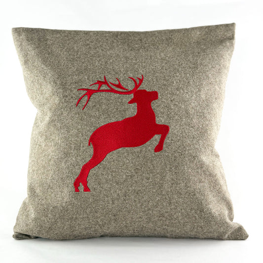 "Hirsch" Desginkissen Feuerrot - Ellmauer Zirbenwelt