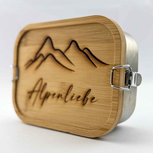 Lunchbox mit Holzdeckel "bergsüchtig" - Ellmauer Zirbenwelt