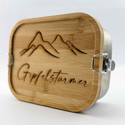 Lunchbox mit Holzdeckel "bergsüchtig" - Ellmauer Zirbenwelt