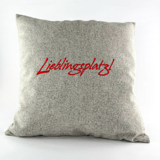"Lieblingsplatzl" Designkissen Feuerrot - Ellmauer Zirbenwelt