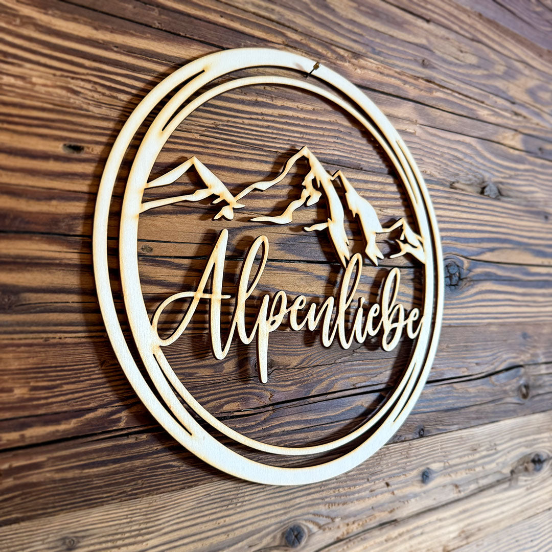 Deko-Loops aus Holz "Alpenliebe"