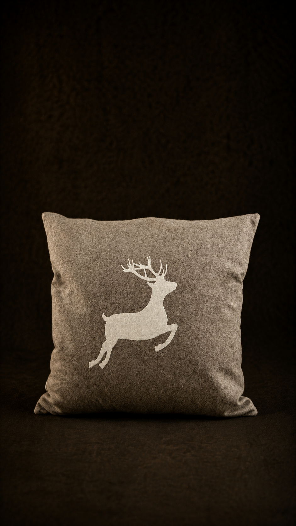 "Hirsch" Designkissen Taupe