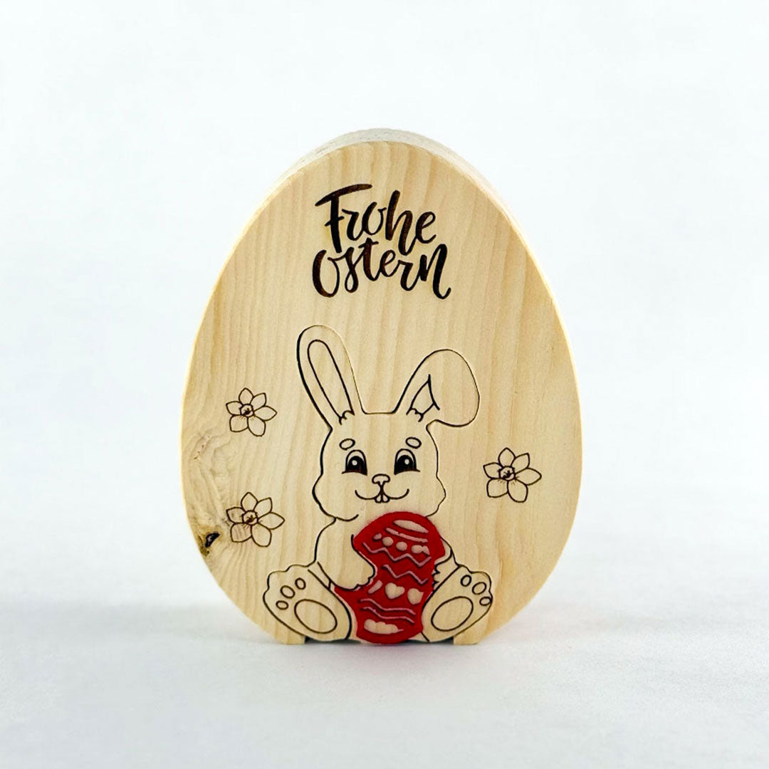 Osterei mit 3D-Osterhase & Blumen - Ellmauer Zirbenwelt