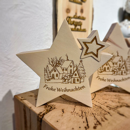 Weihnachtsstern mit Motiv - Ellmauer Zirbenwelt