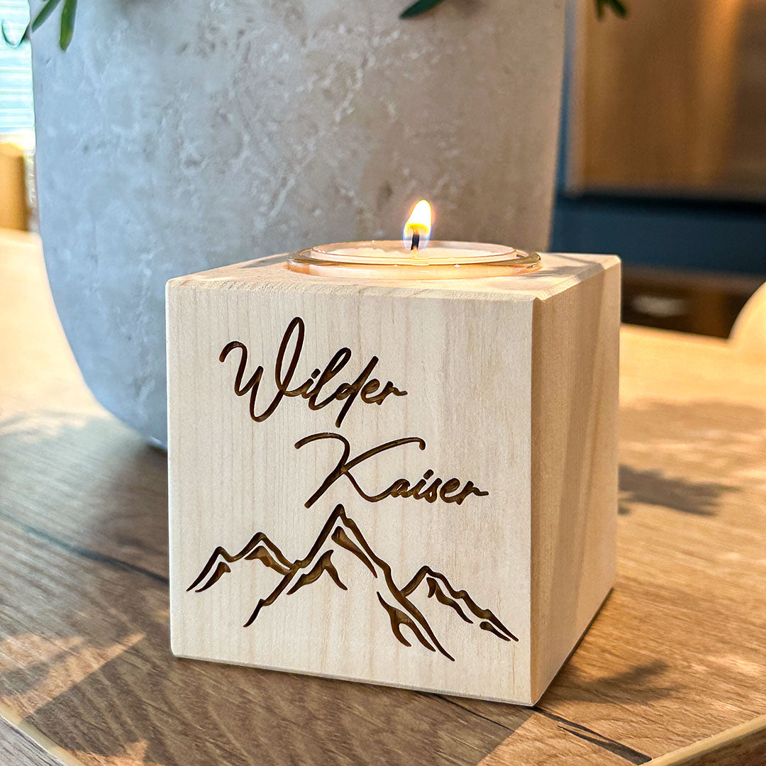 Zirben-Teelicht "Wilder Kaiser"