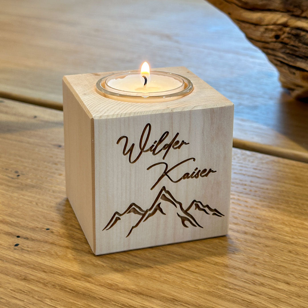 Zirben-Teelicht "Wilder Kaiser"