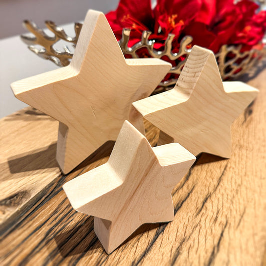 Weihnachtsstern aus Zirbenholz