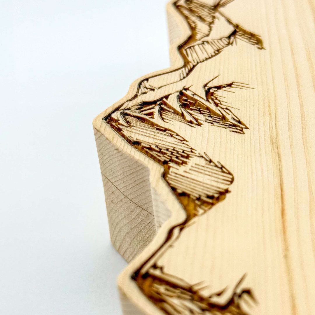 Zirbenholz-Bilderrahmen mit Gravur