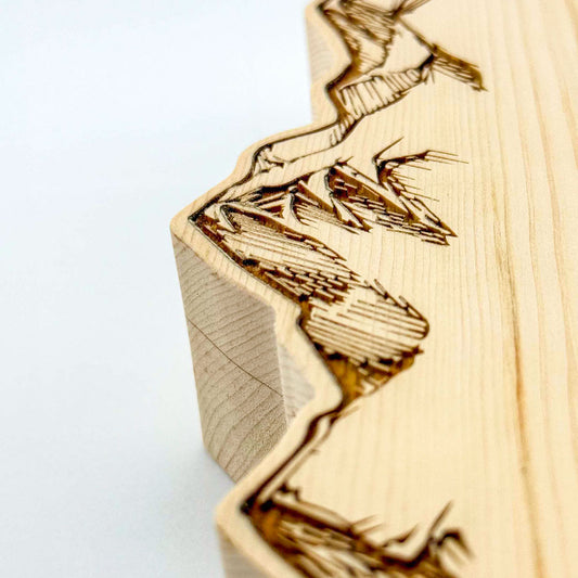 Zirbenholz-Bilderrahmen mit Gravur