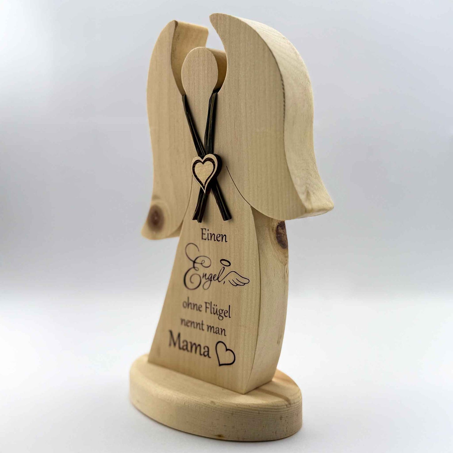 Zirbenfigur "Ein Engel ohne Flügel nennt man Mama" - Ellmauer Zirbenwelt