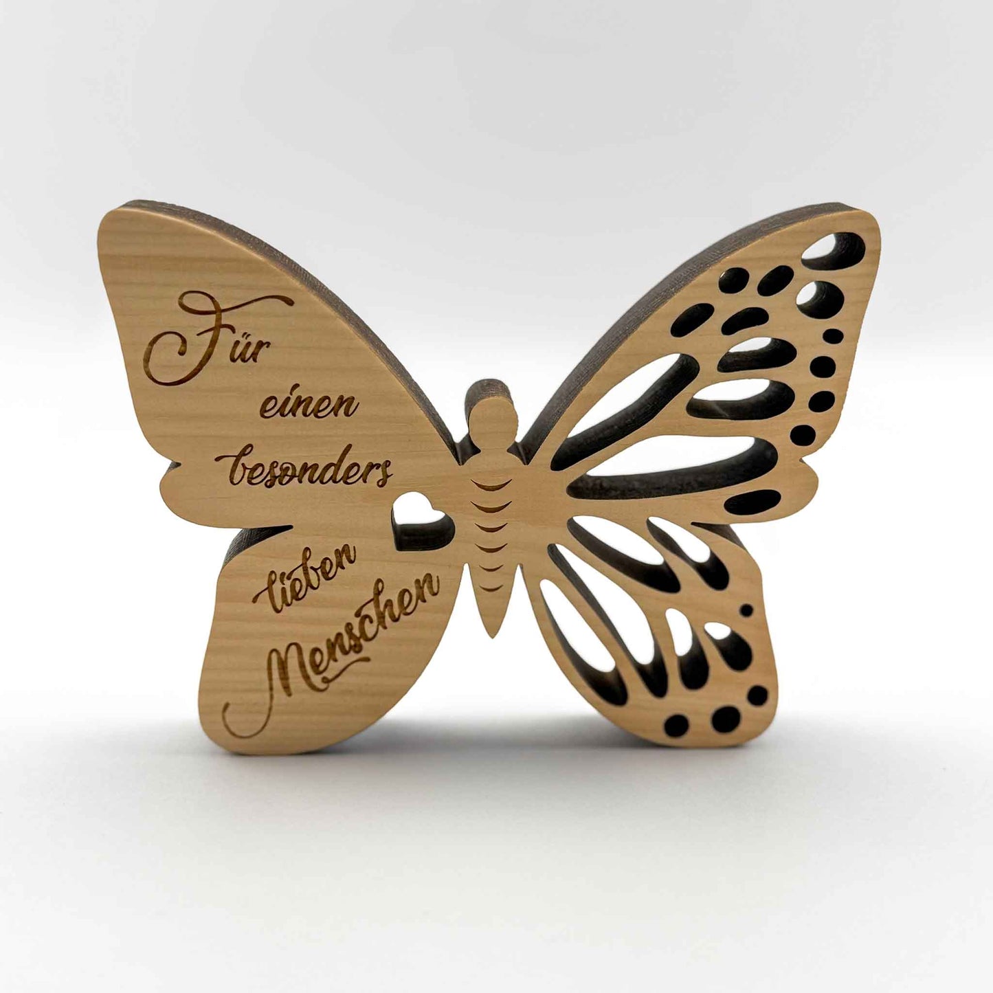 Zirbenfigur "Schmetterling" mit Gravur - Ellmauer Zirbenwelt