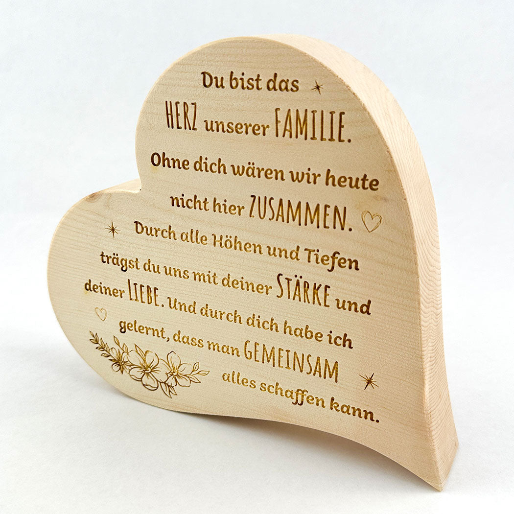 Zirbenherz "Herz unserer Familie"