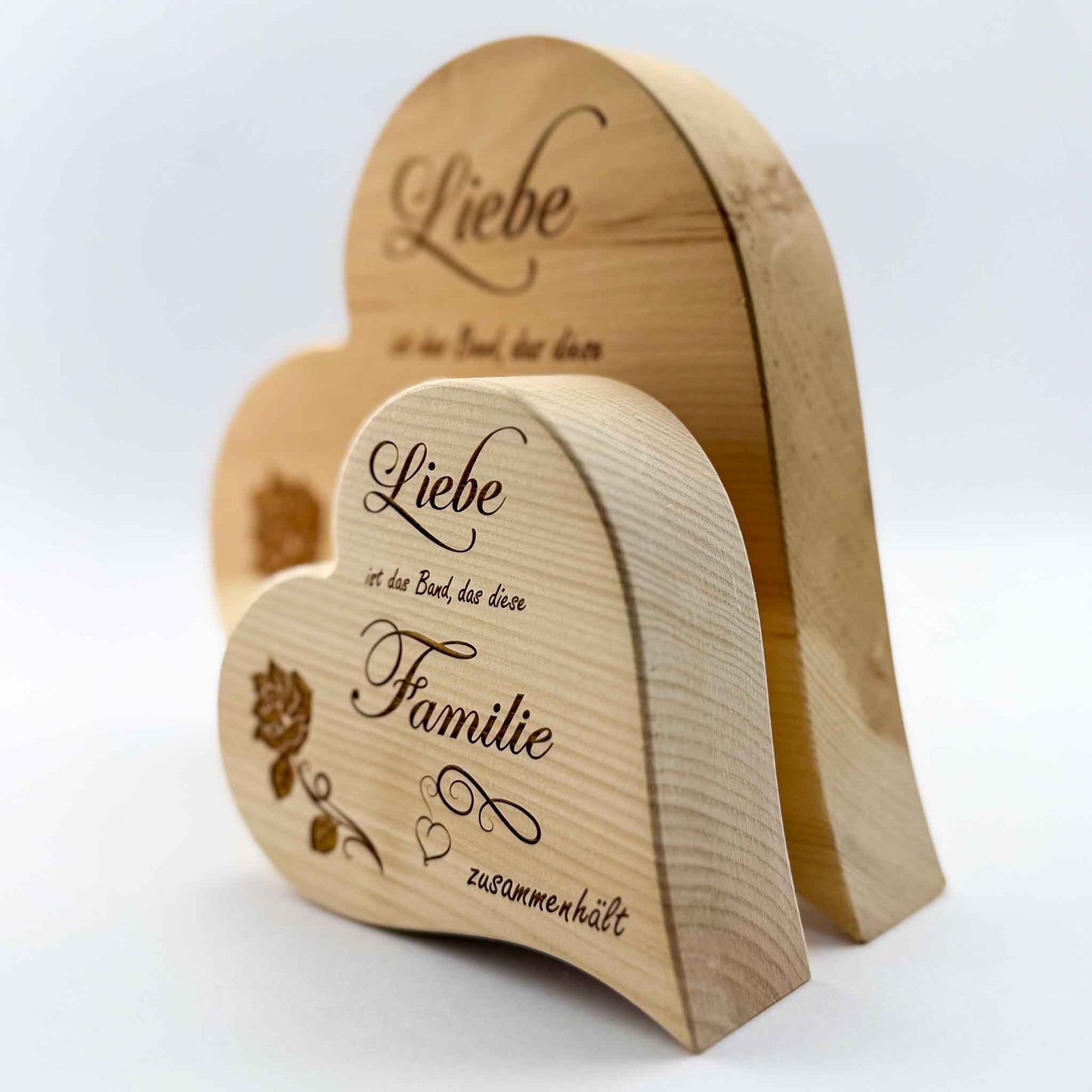 Zirbenherz mit Gravur "Liebe ist das Band ..." - Ellmauer Zirbenwelt