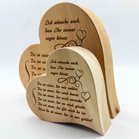 Zirbenherz mit Gravur "Ich wünsche euch ..." - Ellmauer Zirbenwelt
