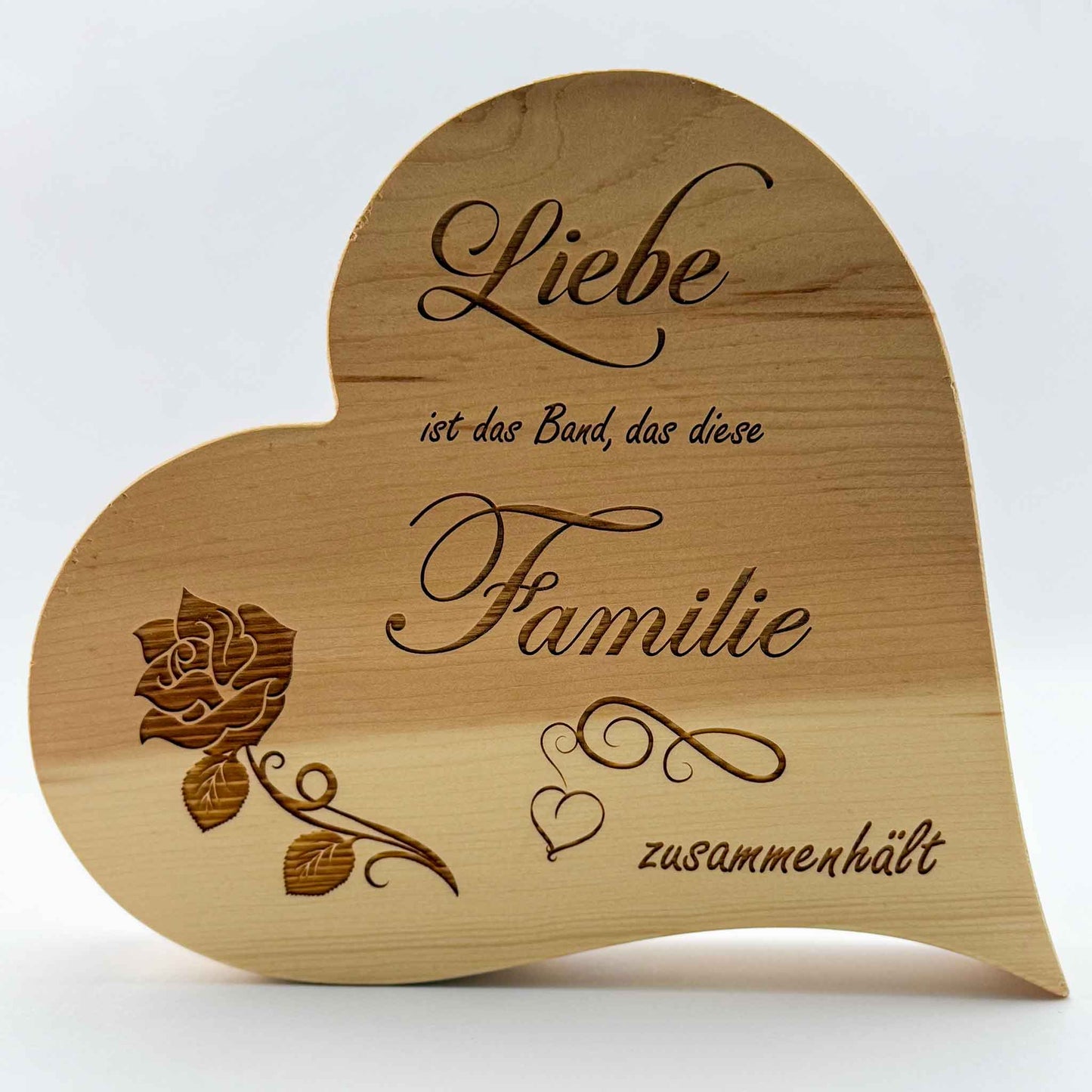 Zirbenherz mit Gravur "Liebe ist das Band ..." - Ellmauer Zirbenwelt