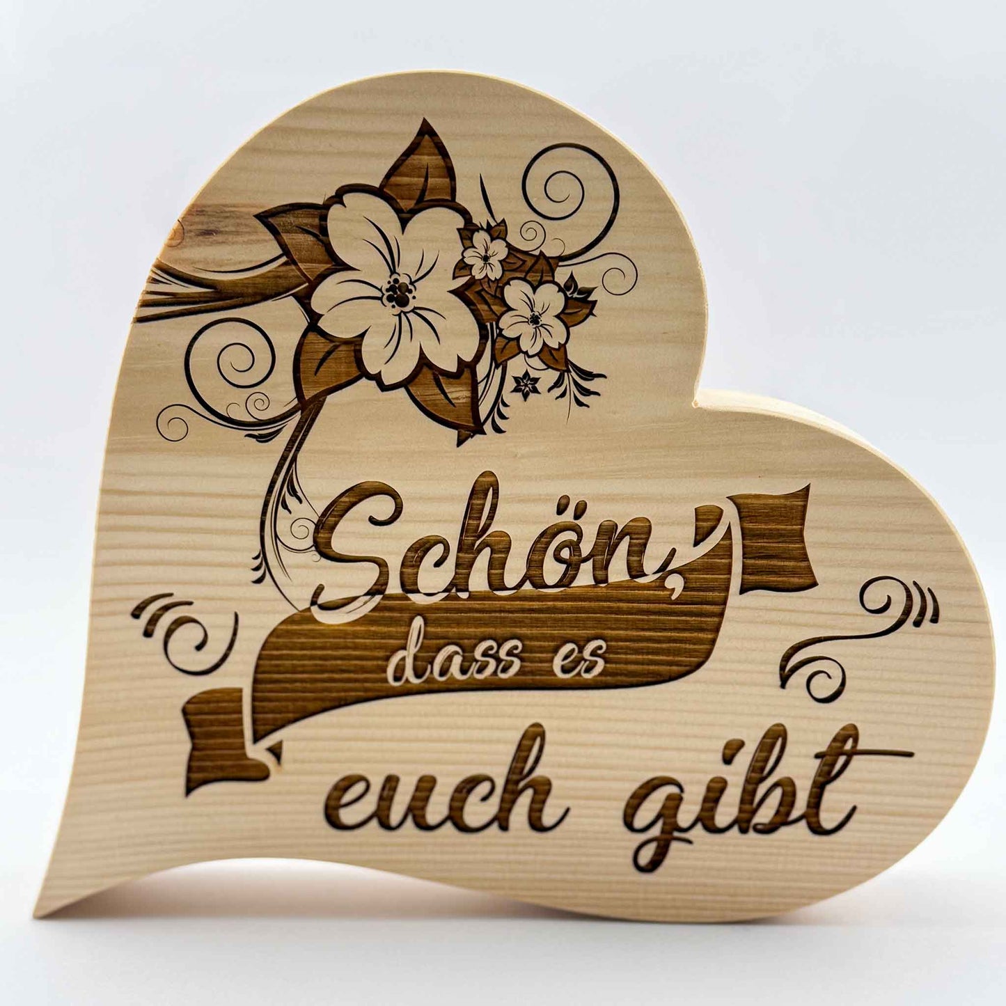 Zirbenherz mit Gravur " Schön, dass es euch gibt" - Ellmauer Zirbenwelt