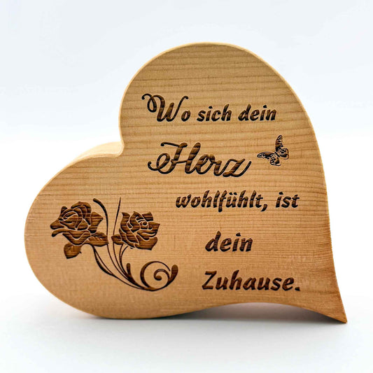 Zirbenherz mit Gravur "Wo sich dein Herz ..." - Ellmauer Zirbenwelt