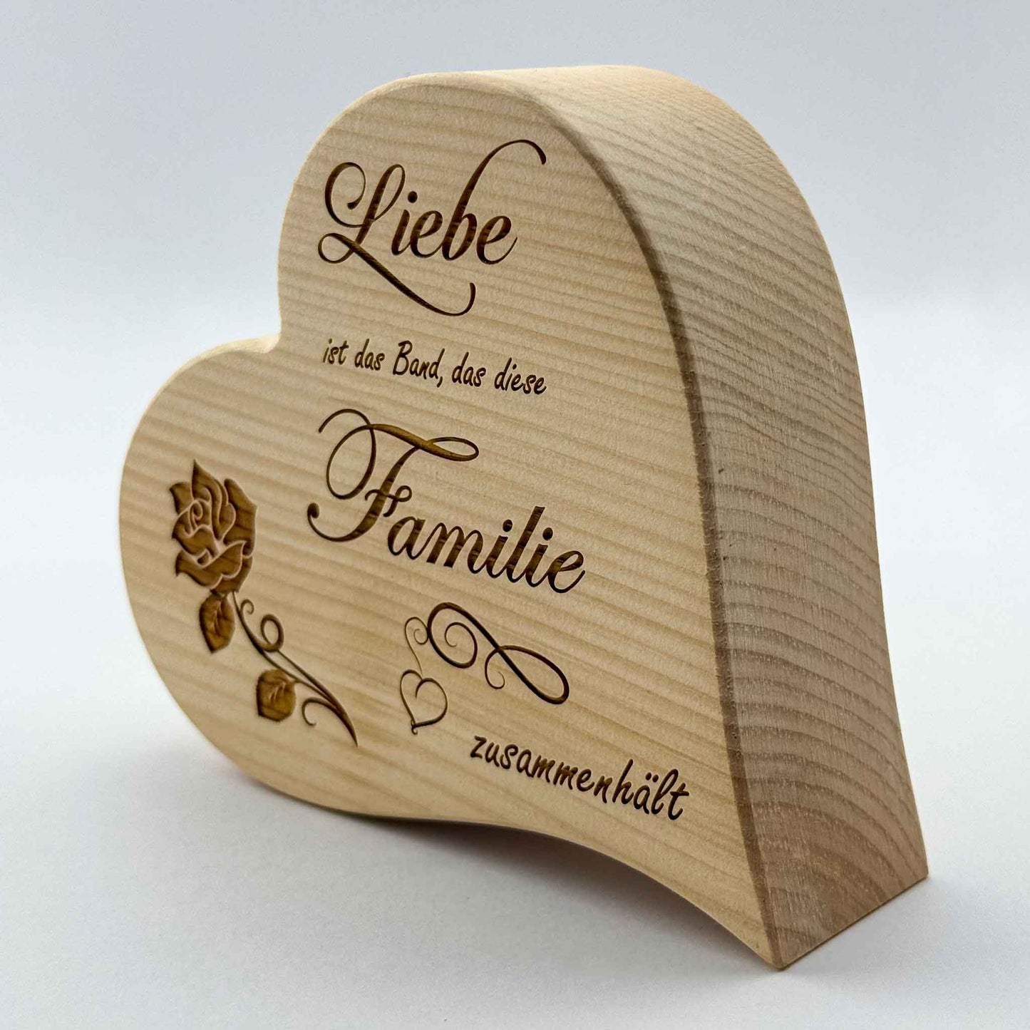 Zirbenherz mit Gravur "Liebe ist das Band ..." - Ellmauer Zirbenwelt