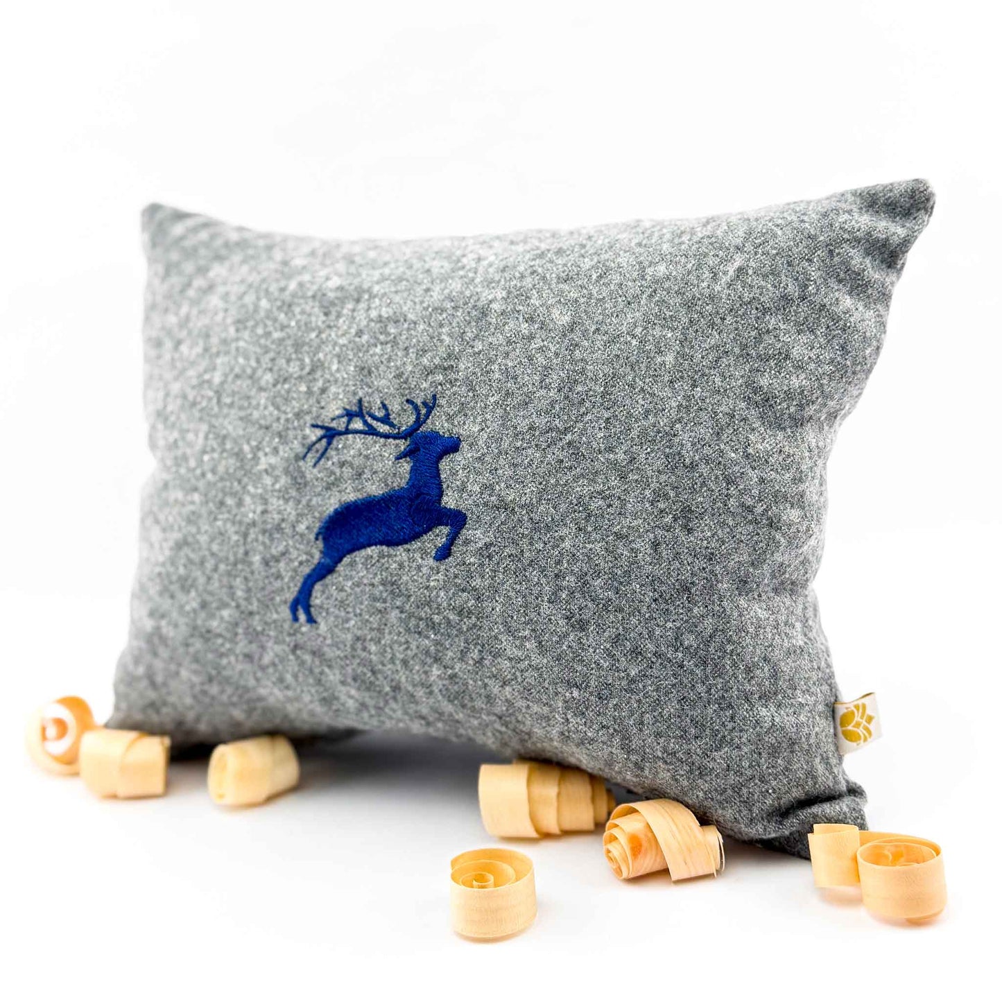 "Hirsch" Design-Zirbenkissen Silbergrau - Ellmauer Zirbenwelt
