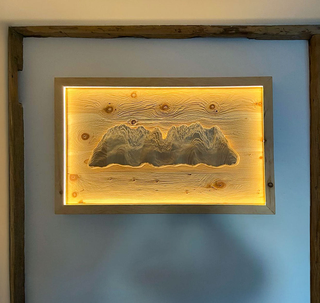 Wandbild „Wilder Kaiser“ aus Zirbenholz