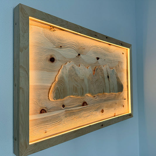 Wandbild „Wilder Kaiser“ aus Zirbenholz
