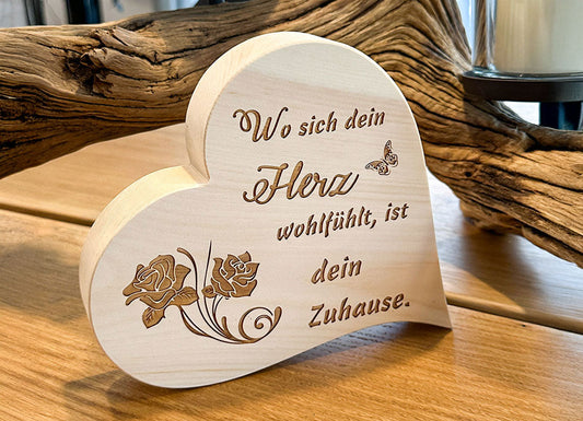 Zirbenherz "Wo sich dein Herz wohlfühlt"