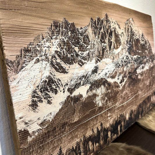 Altholzbild "Wilder Kaiser"