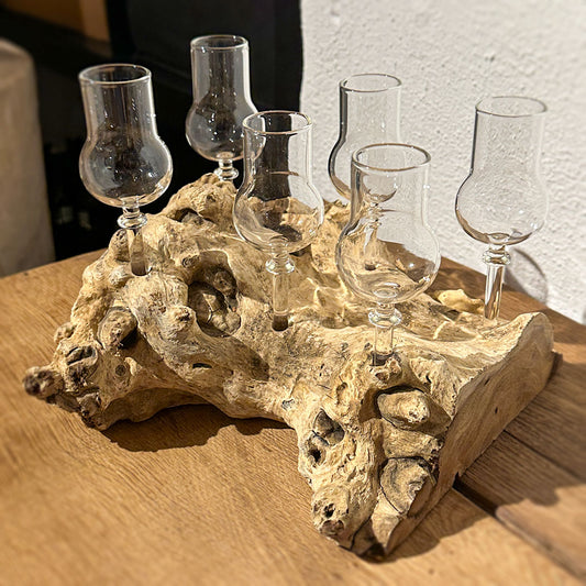 6er Schnapsglas-Set mit Wurzelholz
