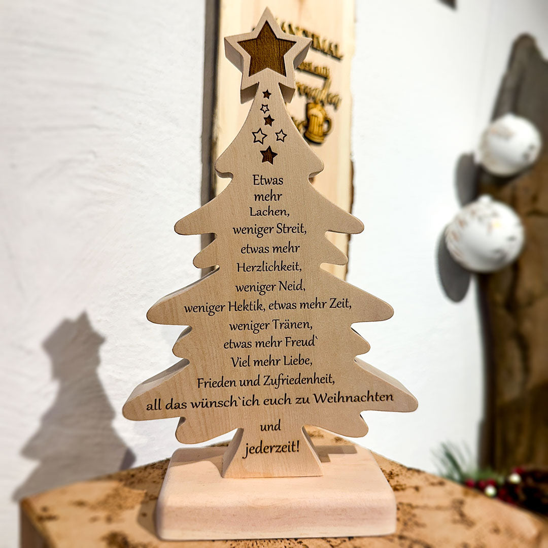 Weihnachtsbaum mit Spruch
