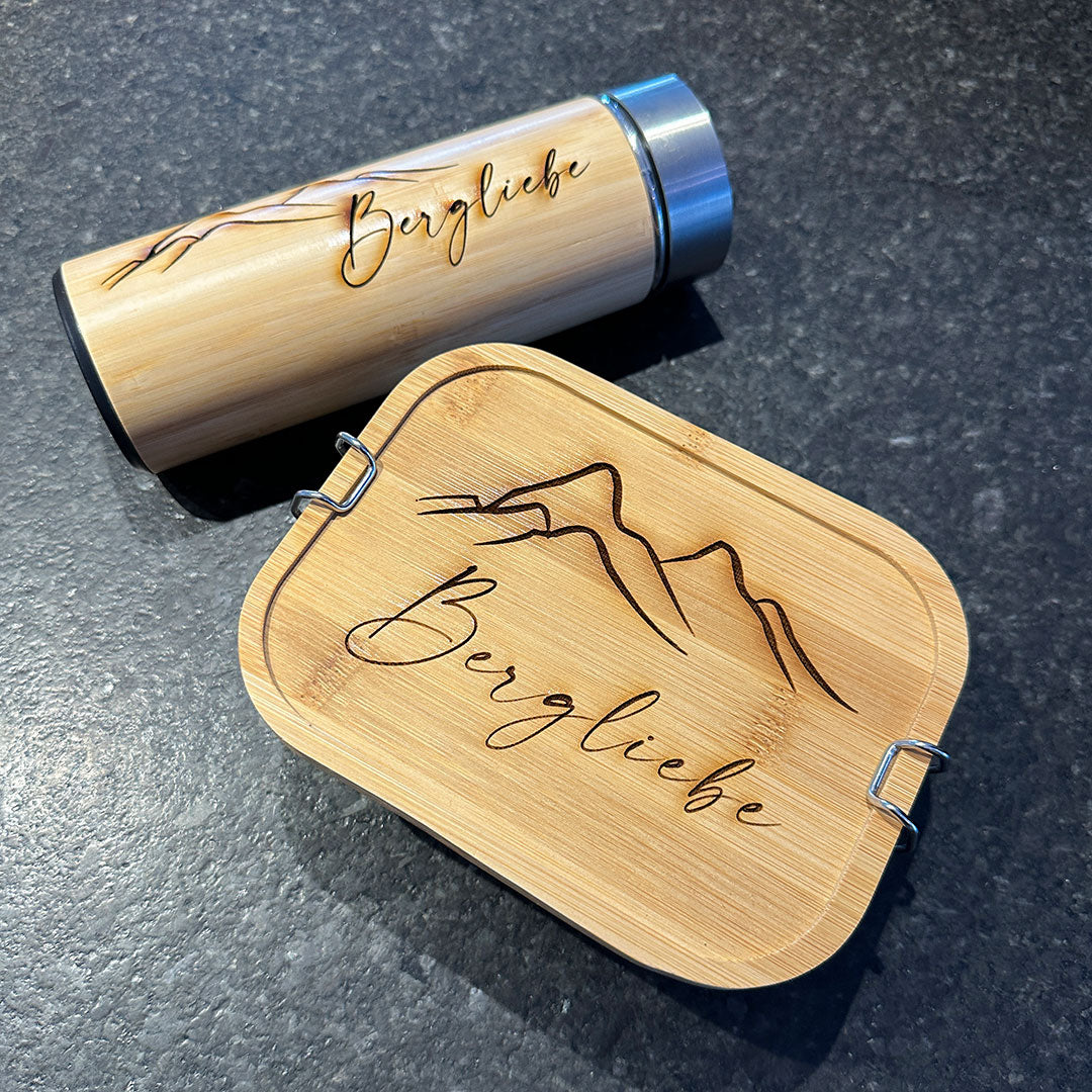 Edelstahl Trinkflasche "Bergliebe"