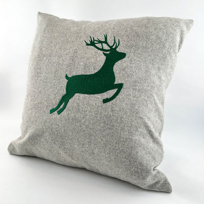 "Hirsch" Designkissen Moosgrün