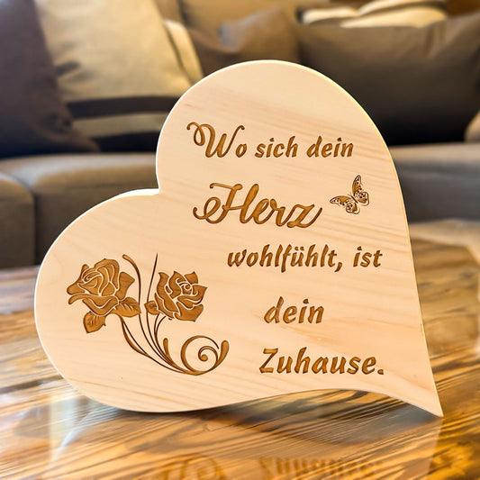 Zirbenherz mit Gravur "Wo sich dein Herz ..." - Ellmauer Zirbenwelt