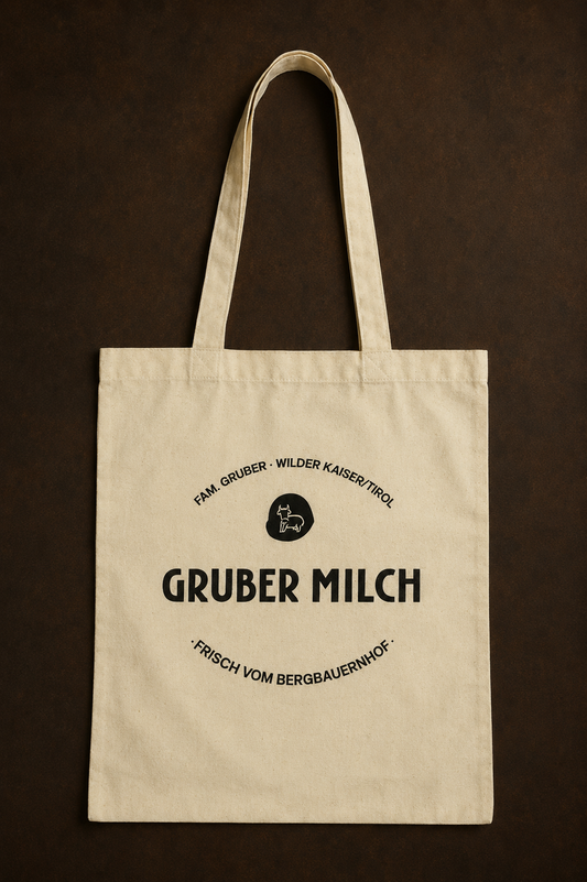 Bergdoktor Gruber Milch Baumwollbeutel