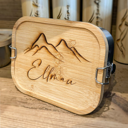 Lunchbox mit Holzdeckel "bergsüchtig" - Ellmauer Zirbenwelt