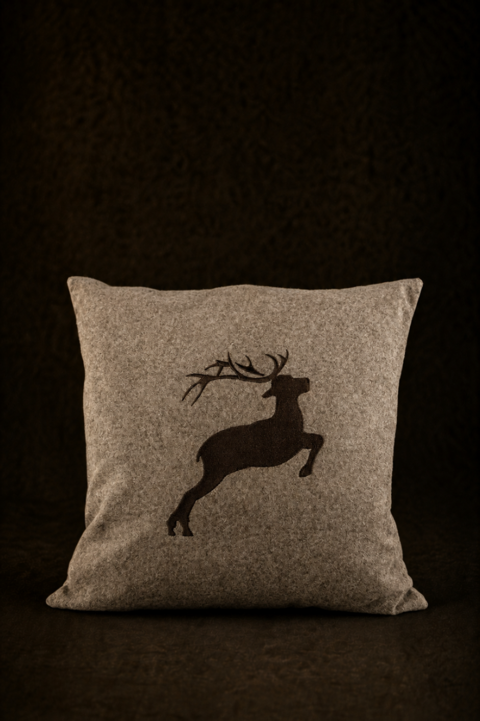 "Hirsch" Designkissen Taupe