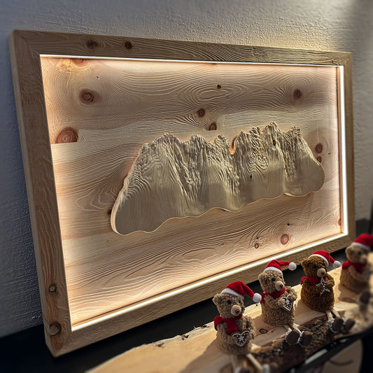 Wandbild "Wilder Kaiser“ aus Zirbenholz
