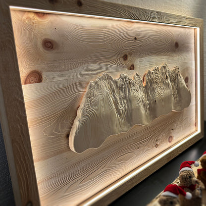 Wandbild "Wilder Kaiser“ aus Zirbenholz