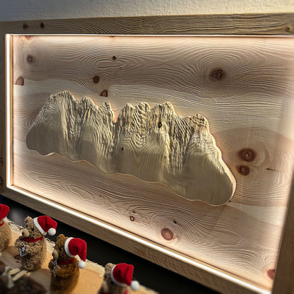 Wandbild "Wilder Kaiser“ aus Zirbenholz