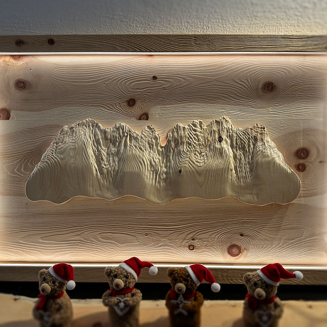 Wandbild "Wilder Kaiser“ aus Zirbenholz