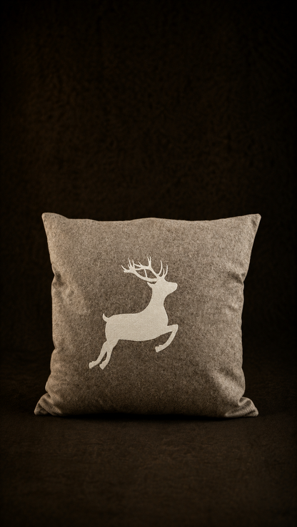 "Hirsch" Designkissen Taupe