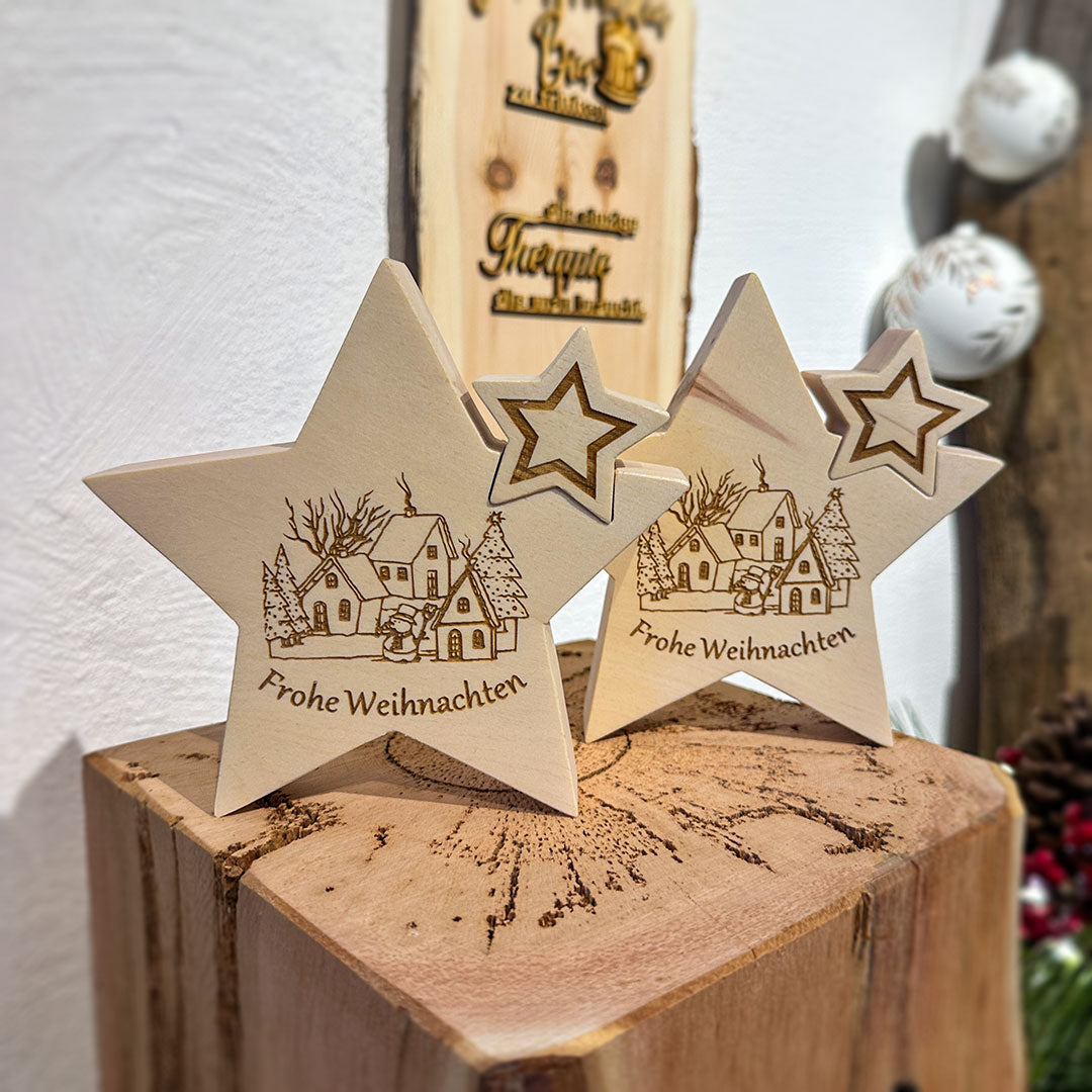 Weihnachtsstern mit Motiv - Ellmauer Zirbenwelt