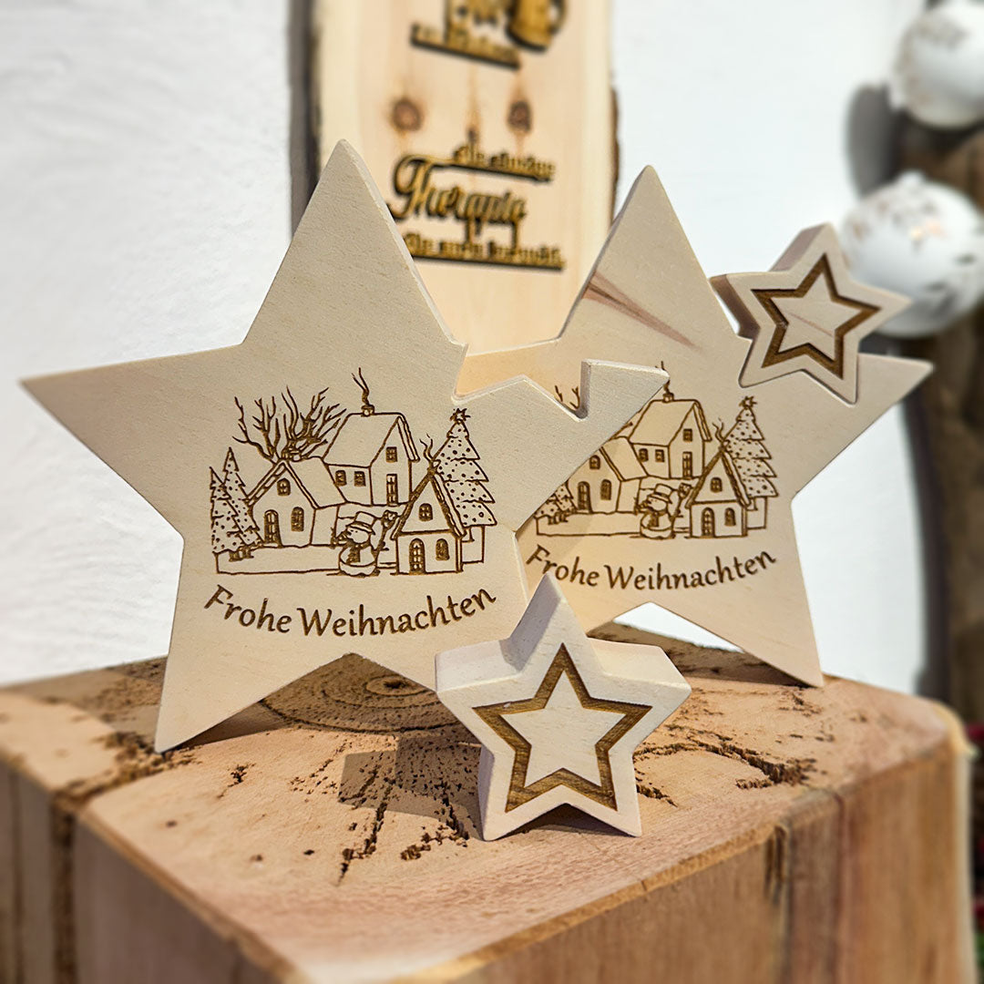 Weihnachtsstern mit Motiv - Ellmauer Zirbenwelt