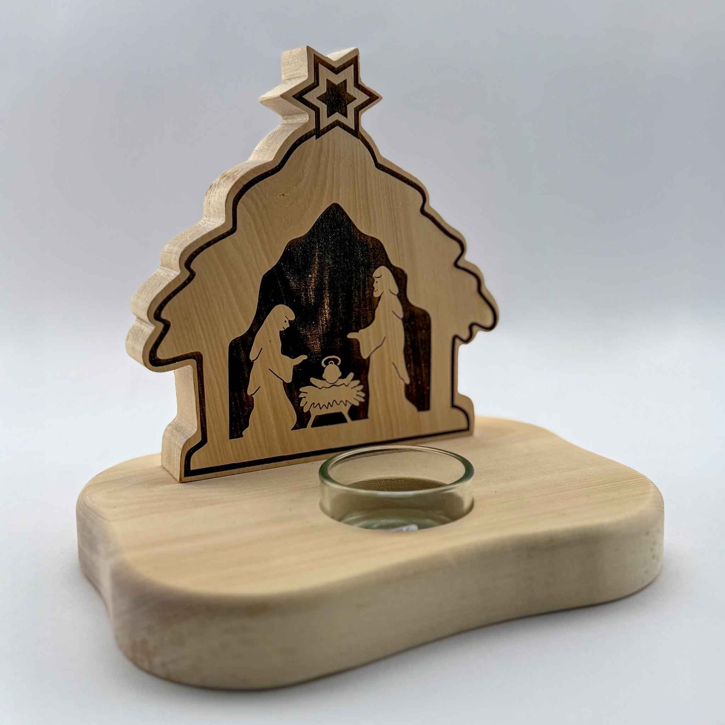 Weihnachtskrippe mit Kerzenhalterung - Ellmauer Zirbenwelt