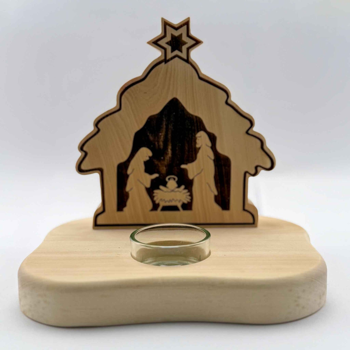 Weihnachtskrippe mit Kerzenhalterung - Ellmauer Zirbenwelt