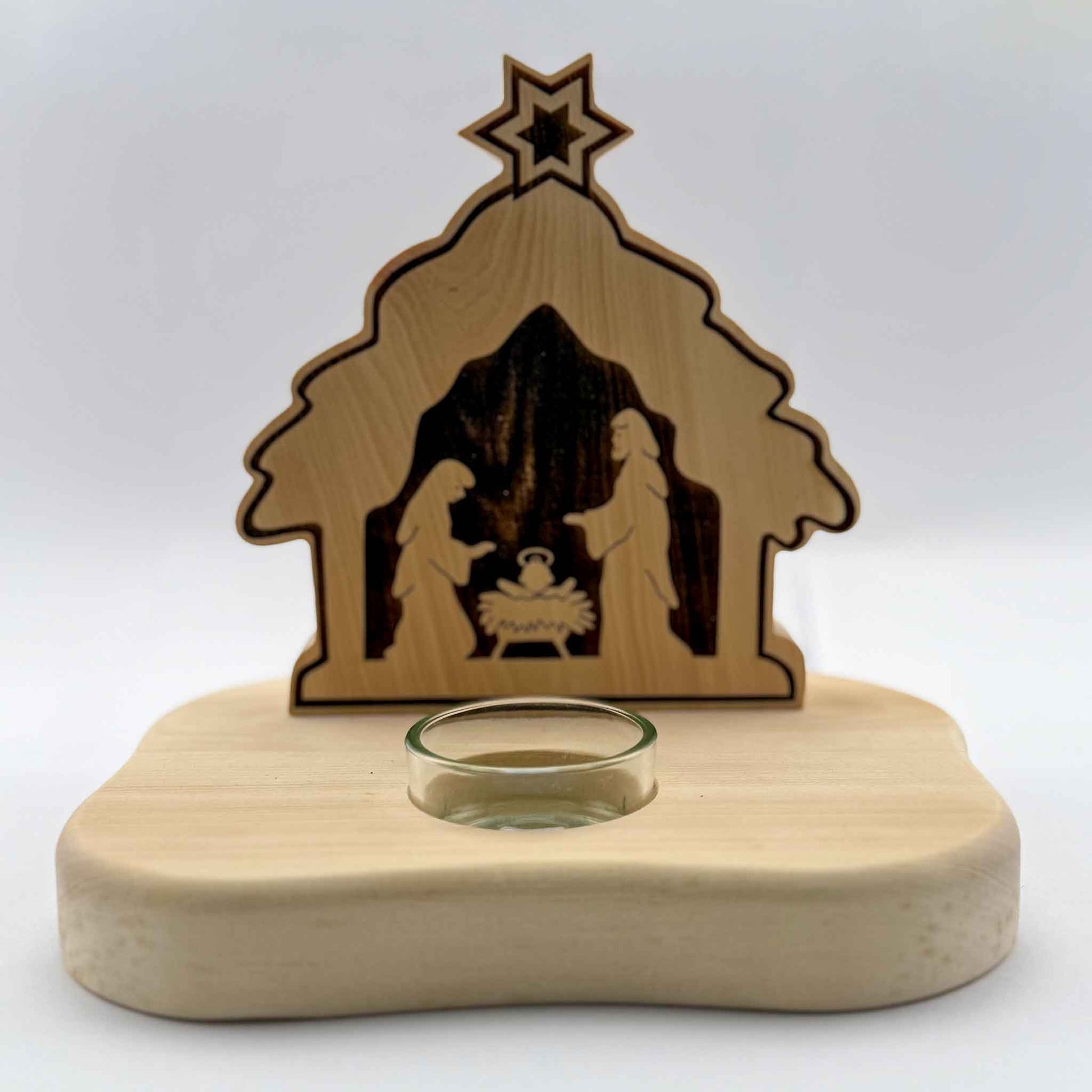 Weihnachtskrippe mit Kerzenhalterung - Ellmauer Zirbenwelt