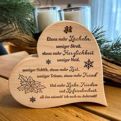 Zirbenherz mit Gravur "Herzlichkeit"