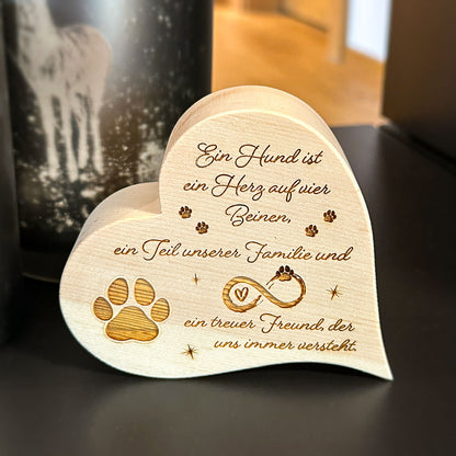 Zirbenherz mit Gravur "Hundeliebe"