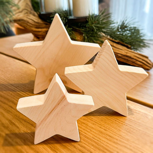Weihnachtsstern aus Zirbenholz