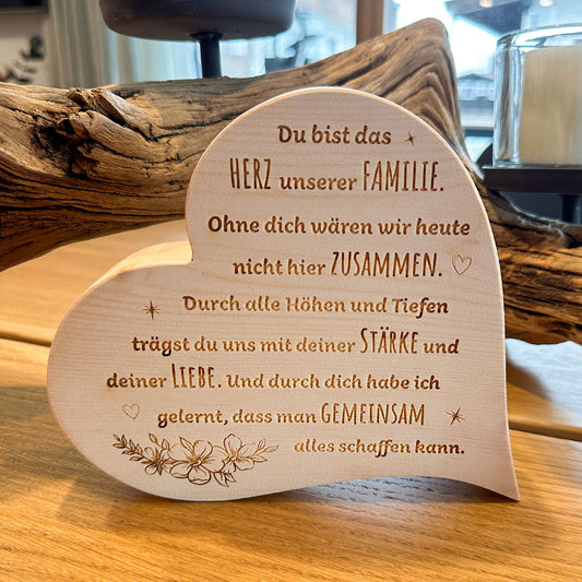 Zirbenherz "Herz unserer Familie"
