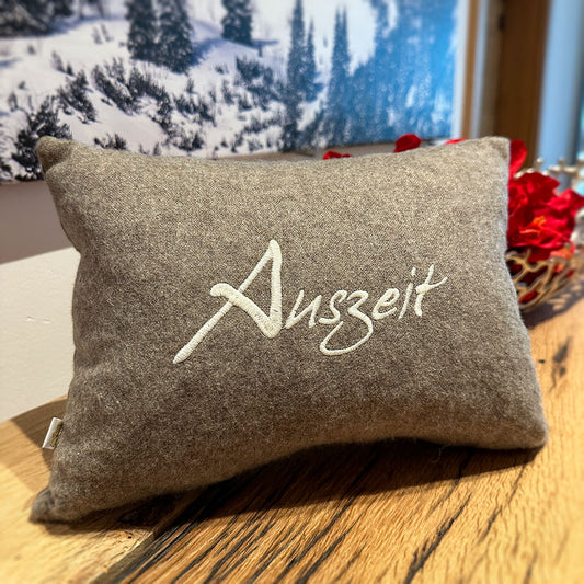"Auszeit" Design-Zirbenkissen Taupe